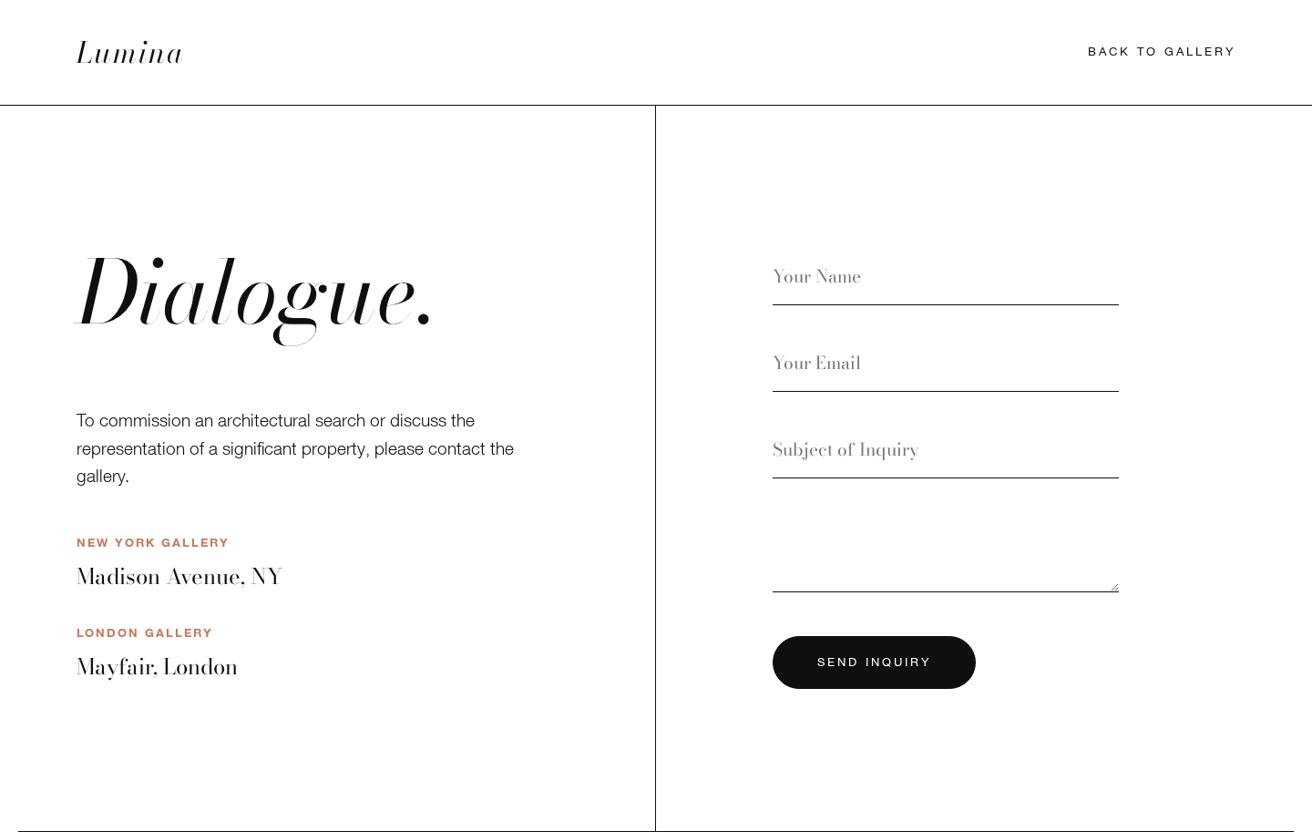 Lumina | Dialogue — a Real Estate Agency page design