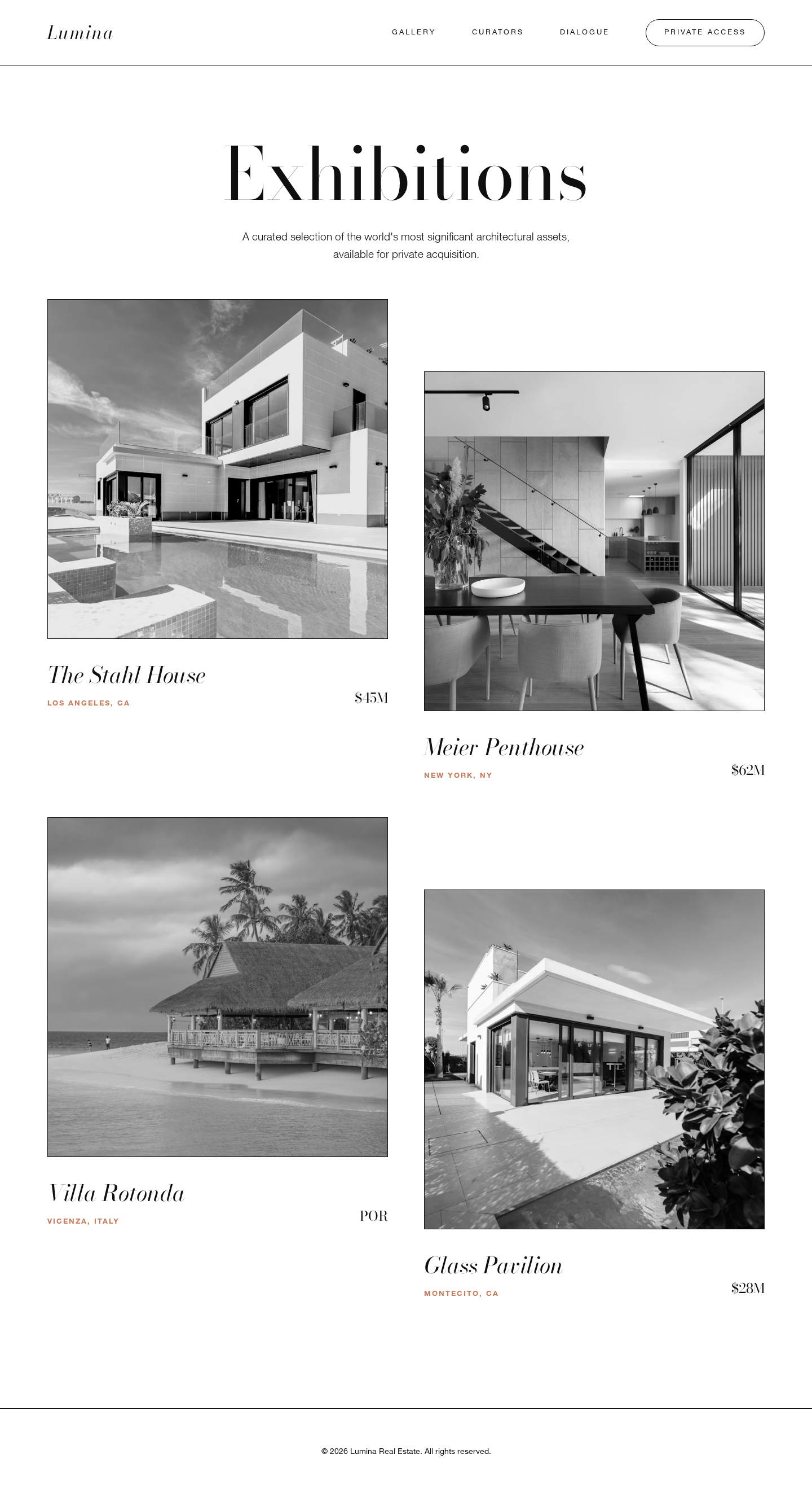 Lumina | The Gallery — a Real Estate Agency page design