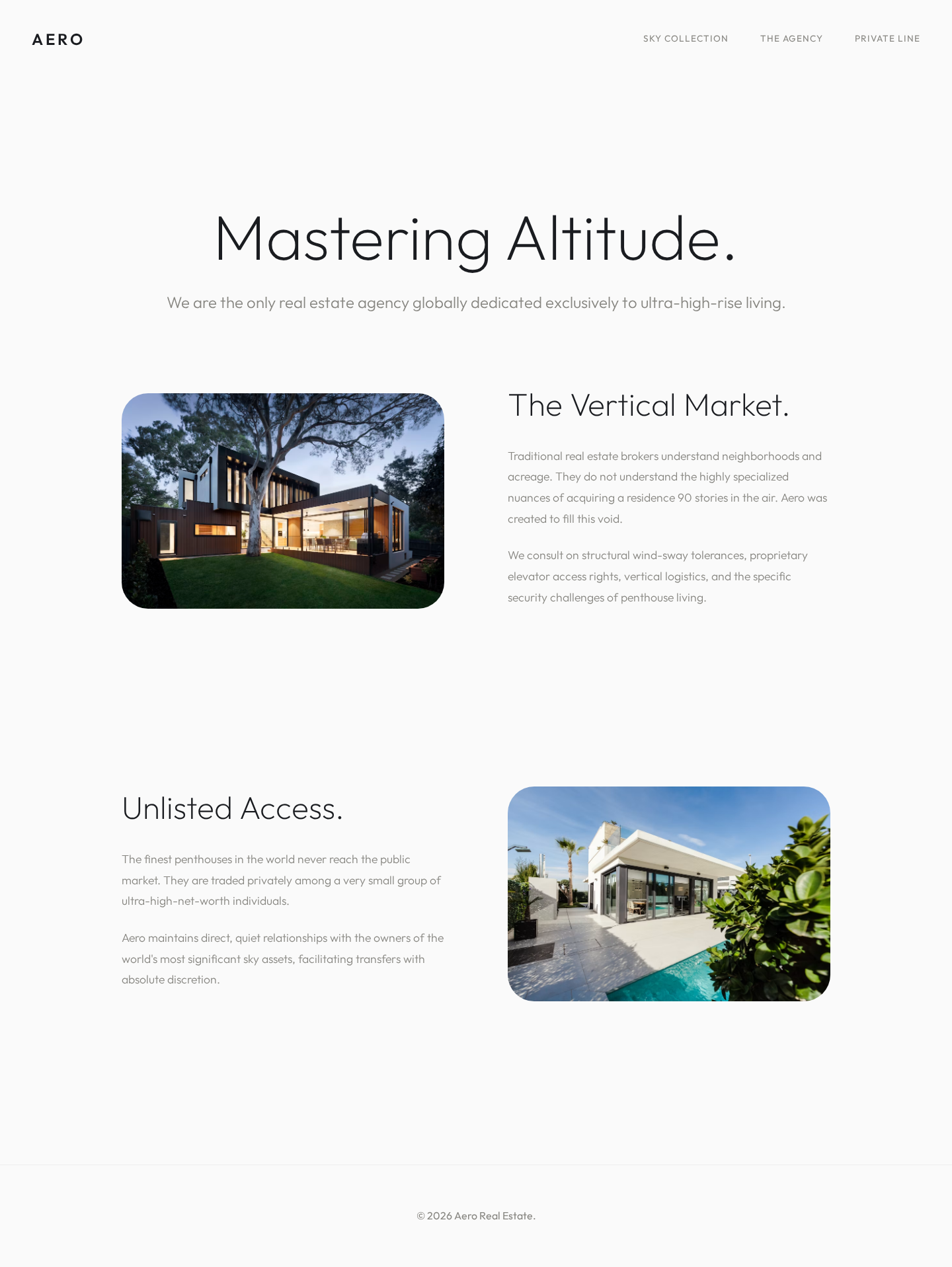 Aero | The Agency — a Real Estate Agency page design