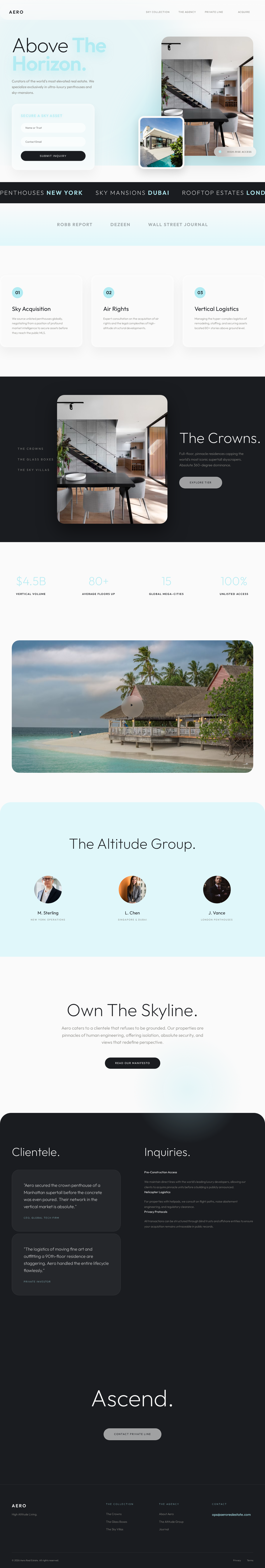 Aero | High Altitude Living — a Real Estate Agency page design