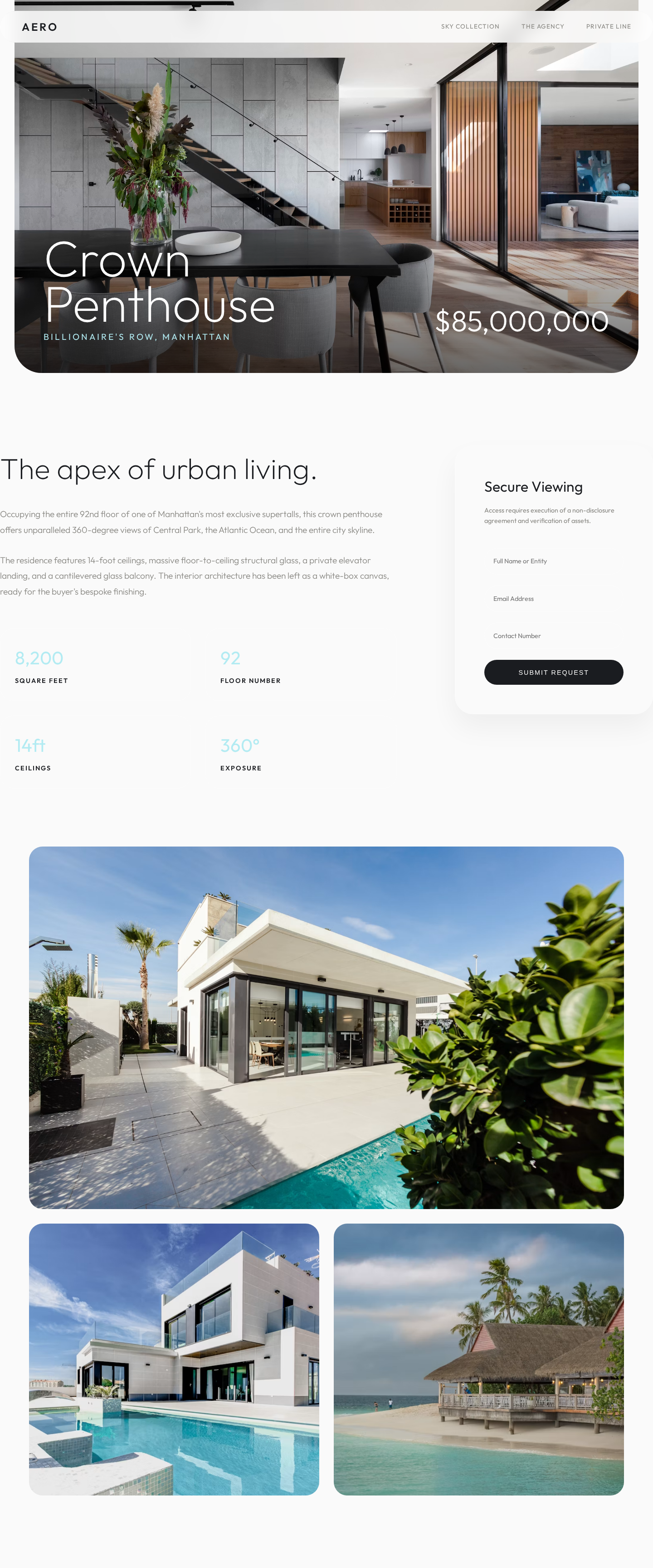 Aero | Billionaire's Row Crown — a Real Estate Agency page design